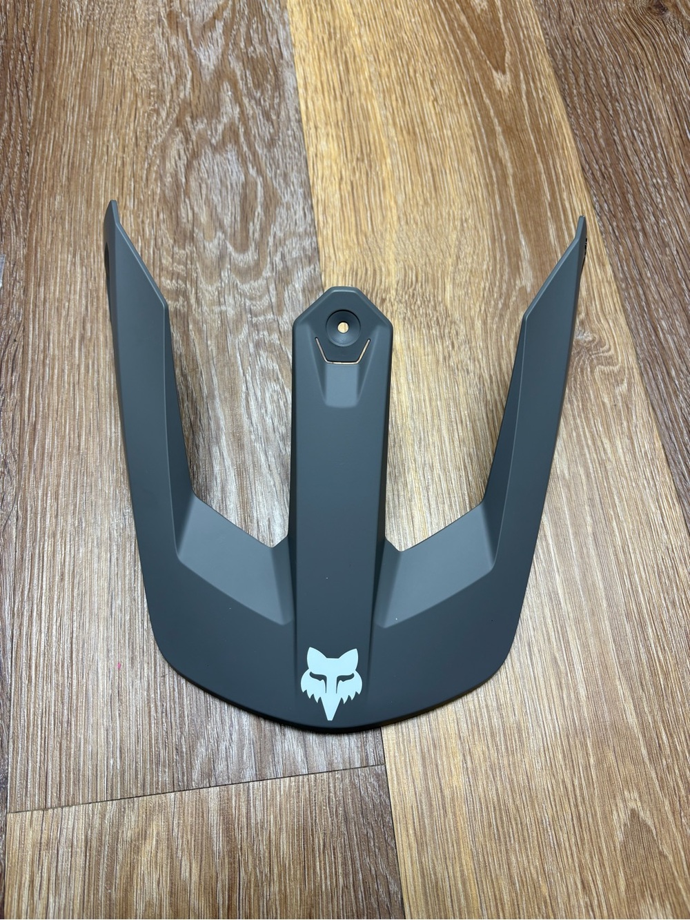 Fox Men's Matte Black Helmet Visor with White Fox Head Logo - Picture 1 of 3
